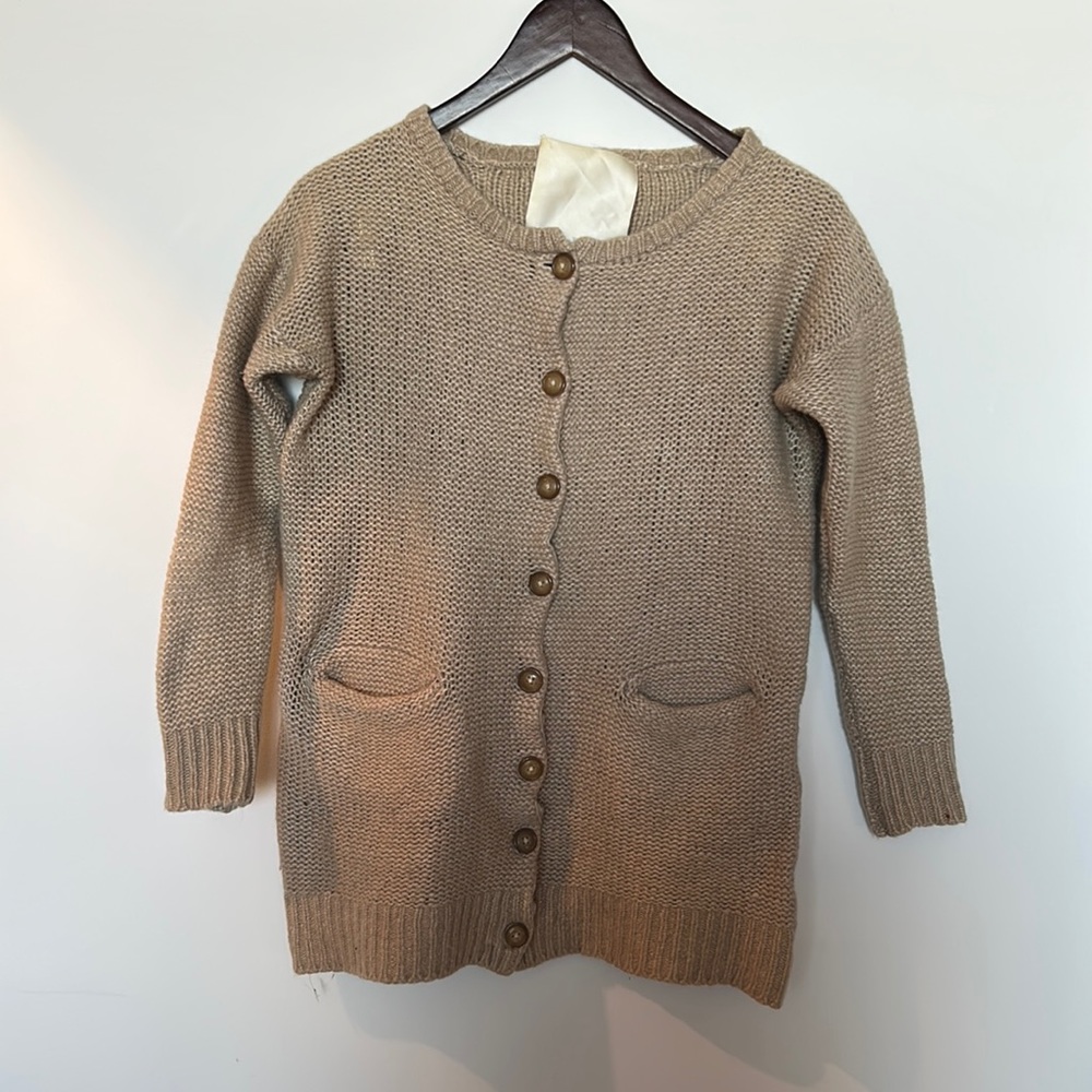 InWear loose knit wool blend cardigan, oatmeal colour